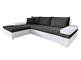 Design Ecksofa Bangkok Mini, Moderne Eckcouch mit Schlaffunktion und Bettkasten, schwerentflammbar stoff, Ecksofa für Wohnzimmer, Gästezimmer, Couch L-Form, Wohnlandschaft, (Soft 017 + Lux 06)