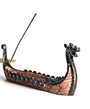 JUEYEEK Räucherstäbchenhalter, Drachenboot, Wikingerboot, Räucherstäbchenhalter, handgeschnitzt, traditionelles Desig