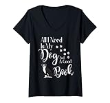 Damen Boston Terrier Gifts I Love My Dog Lesebuch Love T-Shirt mit V