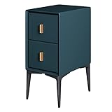 zlw-shop nachtschrank Nachttische mit 2 Schubladen, Kiefer Holz Nachttische Leder Finish Hoher Endtisch Modern Stil Möbel für Schlafzimmer Wohnzimmer 19.6'H nachttische (Color : Green)