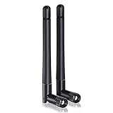 XI_XI Dual-Band WiFi 2,4 GHz 5 GHz 5,8 GHz 3 dBi MIMO RP-SMA Stecker Antenne (2er-Pack) für WiFi Router Wireless Netzwerkkarte USB Adapter Sicherheit IP Kamera Video Überwachung M