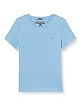 Tommy Hilfiger Jungen Boys Basic Vn Knit S/S Regular Fit T-Shirt, Blau (Dark Allure Heather 408), 164 ( Herstellergröße: 14)