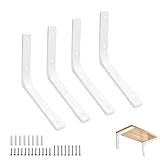 Regalträger Winkel Regalwinkel Regalhalter Winkel Wandhalterung Schwerlast Regalkonsole L Winkel Regal Metall Regalhalterung Regal Halterungen mit Schrauben und Dübeln 4 Stück (100 x 100 mm)