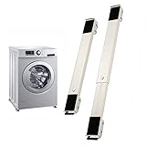 Untergestell für Waschmaschine und Trockner, Multifunktionaler Verstellbarer Waschmaschinensockel,Universal Basis Appliance Rollers Möbeltransportrollen,für Kühlschrank,Schrank (Color : White)