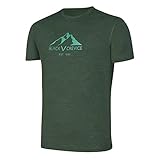 Black Crevice Herren Merino T-Shirt,Forest Green, XL