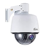 ZILNK PTZ IP Dome Kamera Outdoor, Überwachungskamera WLAN Aussen, 1080P Schwenken/Neigen/5-Fach Optischer Zoom, IR-Nachtsich, IP65 wasserfest, Bewegungsmelder, Unterstützung von 64GB SD