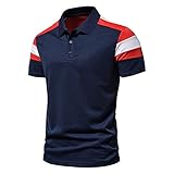 DRESCOKLJ Poloshirts Herren Regular Fit Sommerhemd V-Ausschnitt Herrenhemden Kurzarm Hemd Polohemd Leicht Kurzarmshirt Businesshemden Polohemden Top
