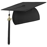 LIERYS Doktorhut (Studentenhut) 2022 Jahreszahl Anhänger - 54-61 cm - Hut für Abschlussfeiern vom Studium, Universität, Hochschule, Abitur - Absolventenhut in schw