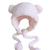Kawaii Cartoon süße süße Bärenohren Plüsch Hut Schal dick winddicht Kappe für Mädchen Frauen Casual Plüsch Hut S
