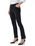 Keolorn Damen Bootcut Pull-on Kleid Hosen Büro Business Casual Yoga Arbeit Cropped Hose mit Schlüsseltasche, schwarz, M