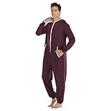 GFGHH Herren Jumpsuit Overall Sportanzug Trainingsanzug Jogginganzug Overall Jumpsuit Herren, Einteiler Onesie Fleece Overall Kostüm mit Kapuze One Piece Hausanzug Geschenke für Erwachsene W