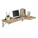 Faltbarer Wandtisch aus Massivholz, Wandmontage, Schreibtisch, Computertisch, Wand, Arbeitstisch, Bürotisch, Arbeitstisch, Größe optional, 80 x 70 x 50 cm, Schw