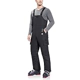 BALEAF Herren Skihose Bibs Thermo Trägerhose Wasserdicht Schneehose Fleece Gefüttert Softshellhose Warm Snowboardhose Trekkinghose Wanderhose für Winter Skifahren Outdoor Schwarz S
