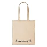 Hellweg Druckerei Jutebeutel Wilhelmshaven Herz Puls Stadt City Herzschlag Liebe Geschenk-Idee für Damen und Herren Tasche Baumwolle für Freunde und F