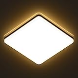 LED Deckenleuchte 24w, AVANLO 3000k Deckenlampe LED Panel, Ø28cm Küchenlampe 2400lm, Wohnzimmerlampe Badezimmer Lampe, Deckenleuchte für Büro, Dü