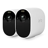 Arlo Essential Spotlight WLAN Überwachungskamera aussen, 2er Set, kabellos, 1080p, Farbnachtsicht, Bewegungsmelder, 2-Wege Audio, kein Hub benötigt, mit 90-tägigem Arlo Secure Plan T