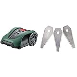 Bosch Roboter Rasenmäher Indego S+ 350 (mit App-Funktion, 19 cm Schnittbreite, für Rasenflächen bis 350 m²) & mäher Messer (für Mähroboter Indego, Cutting Blades 3X, im Karton)