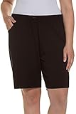 Ulla Popken Damen Jersey Shorts, Schwarz, 52