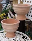 2er Set - rustikaler Blumentopf echt Terrakotta 20 cm, Blumenkübel für Garten und Wohnung Terracotta ........... kein Kunststoff, B