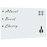 Susany Magnetisches Whiteboard Magnetboards Memoboard Wandmontage Glas Magnettafel Magnetwand Weiß - 60 x 40 cm (B x H)