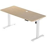 Progressive Automations Stehpult aus Bambus, klein, 42 x 30 cm, höhenverstellbar, Stehpult mit Rollen und Schublade – Rahmen aus Bambusholz in hellem, weißem R