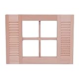 Mini Zubehör Miniatur, Puppenhaus Fensterrahmen Einzigartig Tragbar Holz Miniatur 4-Scheiben Fensterläden Fenster Modell für 1/12 Puppenhaus Puppenhaus Fensterrahmen Vielseitig für 1/12 Puppe - H