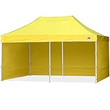 ABCCANOPY Ez Pop-Up-Zelt mit Seitenwänden, 3 x 6 m, Commercial Serie, Gelb