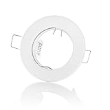 Einbaurahmen GU10 Einbauspot Einbaustrahler 230V inkl. GU10 Fassung, Lochausschnitt: 55mm, Außendurchmesser: 80mm, passend 50mm Leuchtmittel (weiß,rund)