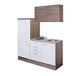 Kuchenzeile Miniküche Mit Kühlschrank Spüle Kochplatte Mini Küchenzeile 160cm Weiß