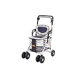 QIAOLI Einkaufswagen Faltender Einkaufswagen mit 4-Rädern Aluminiumlegierung Shopping Trolley Utility Cart zum Einkaufen,Picknick,Home Lagerung Einkaufstrolleys (Color : A)