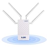 KuWFi 4G LTE Router,150 Mbit/s LTE-Download, 300 Mbit/s WLAN, Unterstützt Portmapping DMZ Setting Arbeiten mit 48V POE Switch POE Kamera, LAN/WAN Port, FDD und TDD, VPN, SIM Plug and Play