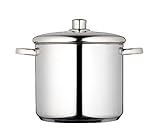 MasterClass, Induktionssicherer Suppentopf aus Edelstahl mit Deckel, Silber, 8,5 Liter, 24