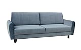 MOEBLO Sofa mit Schlaffunktion und Bettkasten, Couch für Wohnzimmer, Schlafsofa Federkern Sofagarnitur Polstersofa Wohnlandschaft mit Bettfunktion - DEILA (Blau)