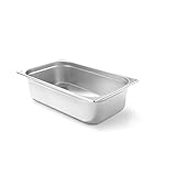 HENDI Gastronormbehälter, Temperaturbeständig von -40° bis 300°C, Heissluftöfen-Kühl- und Tiefkühlschränken-Chafing Dishes-Bain Marie, Stapelbar, 8,6L, GN 1/1, 530x325x(H)65mm, Edelstahl, 6 Stück