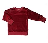 Leela Cotton Baby Kinder Nicky Sweatshirt Bio-Baumwolle 6 Farben Wählbar Jungen Mädchen Langarmshirt T-Shirt Gr. 62/68 bis 116 (98-104, Bordeaux)