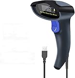 NETUM Kabelgebundener 2D QR Barcode-Scanner - Handheld Automatischer Omnidirektionaler Barcode-Leser/Imager (QR, PDF417, GS1 Data Matrix) mit USB-Kabel W9