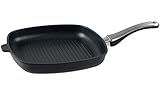 Induktion Grillpfanne/Steakpfanne mit Stiel - 28x28x5