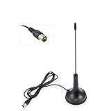 Vecys TV Antenne FM UKW Antenne Digital TV Steckeradapter 5 dBi VHF/UHF Mini TV Antennenmagnetbasis 1,5 m Kabel kompatibel für FM Radio DVB-T T2 DAB HDTV DTMB Pionier Onkyo Yamaha Sherw