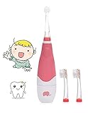 SEAGO Baby Zahnbürste Elektrische Kinder Ab 1 2 3 Jahre Kinderzahnbürste Elektrisch Batteriebetrieben mit LED Lampe mit Timer Babyzahnbürste Ultraschall Zahnbürsten SG602/SG902 (Rot)