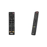 Hama Universalfernbedienung 4 in 1 Smart TV (bis zu 4 Geräte steuern, alle gängigen Marken, Receiver) schwarz & One for All Contour 8 Universal Fernbedienung TV - Steuerung von 8 Endg