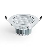 Pitsorozy Einstellbar Led Einbaustrahler Hohe Helligkeit Deckeneinbaustrahler 120LM/W CRI80+, Kein Flimmern mit Antriebsleistung für Innen, Küche, Wohnzimmer (Color : Neutral Light, Size : 7W)