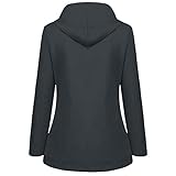 Funktionsjacke Kapuze Damen Outdoorjacke Sport Jacket wasserdichte Atmungsaktiv Regenjacke Einfarbig Leichte Große Größen Softshelljacke Plus Size Regenmantel Übergangsjacke Teenag