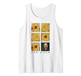 Van Gogh Malcollage mit Sonnenblumen und Selbstporträt Tank Top