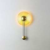 XLHEE Crystal Gla Cucation Shade Wandleuchte Amerikanische Vintage Wandmännchen Und Einfacher Goldscheibenkörper, Mit Sich Selbst -LED Lichtquelle Indoor-Ganzkörper-Kristall-Handwerk For S