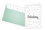 Friendly Fox Einladung Dreiecke - 12 Einladungskarten zum Geburtstag Taufe Konfi Kommunion Hochzeit - Klappkarten blanko mit Umschlag - modernes Desig