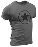 US Army Retro Vintage Star Herren T-Shirt (M, Dunkelgrau)