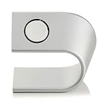Arktis Ladestation kompatibel mit Apple Watch Alu Ständer Halterung Tischständer Dockingstation Silb