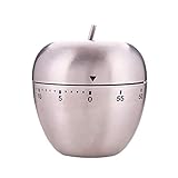 Edelstahl Apple Kitchen Timer Mechanischer Timer Chefkoch Kochtimer Mechanischer Countdown-Timer Wasserdichter Timer Apple-förmig