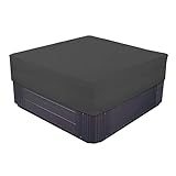 LDIW Quadrat Allwetter Garten Whirlpool-Abdeckung Protector-Spa Rectangular Pool Cover Wasserdicht 210D Oxford Staubabdeckung für Badewannen im Freien,Schwarz,239 * 239 * 50CM