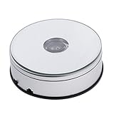 Elektrischer Drehteller mit LED Beleuchtung, Rotierenden Schmuckständer Halter, 360° drehbar Präsentierteller, Display Drehständer - Weiß